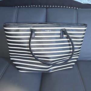 Kate Spade Black and White Striped LARGE Tote!!!